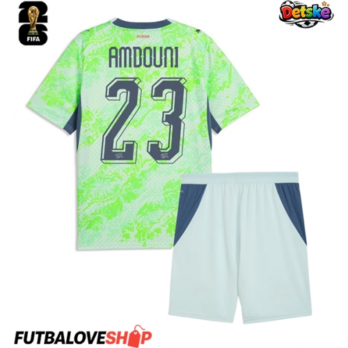 Dres Švajčiarsko Zeki Amdouni #23 Preč pre deti MS 2026 Krátky Rukáv (+ trenírky)